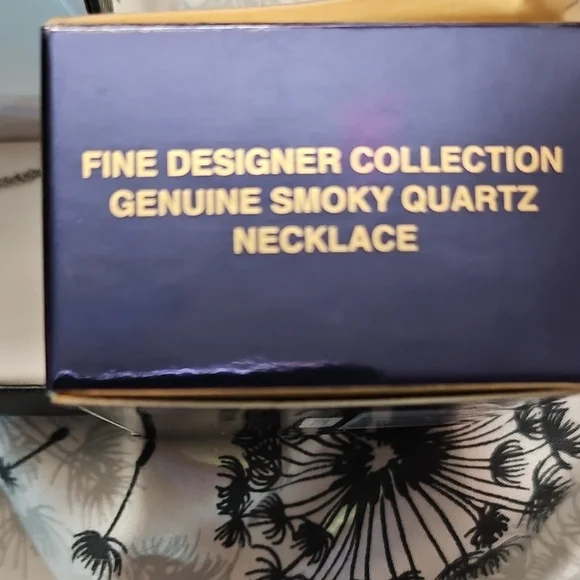 Avon Genuine Smoky Quartz Necklace with Black and Gold Accents - Picture 2 of 4